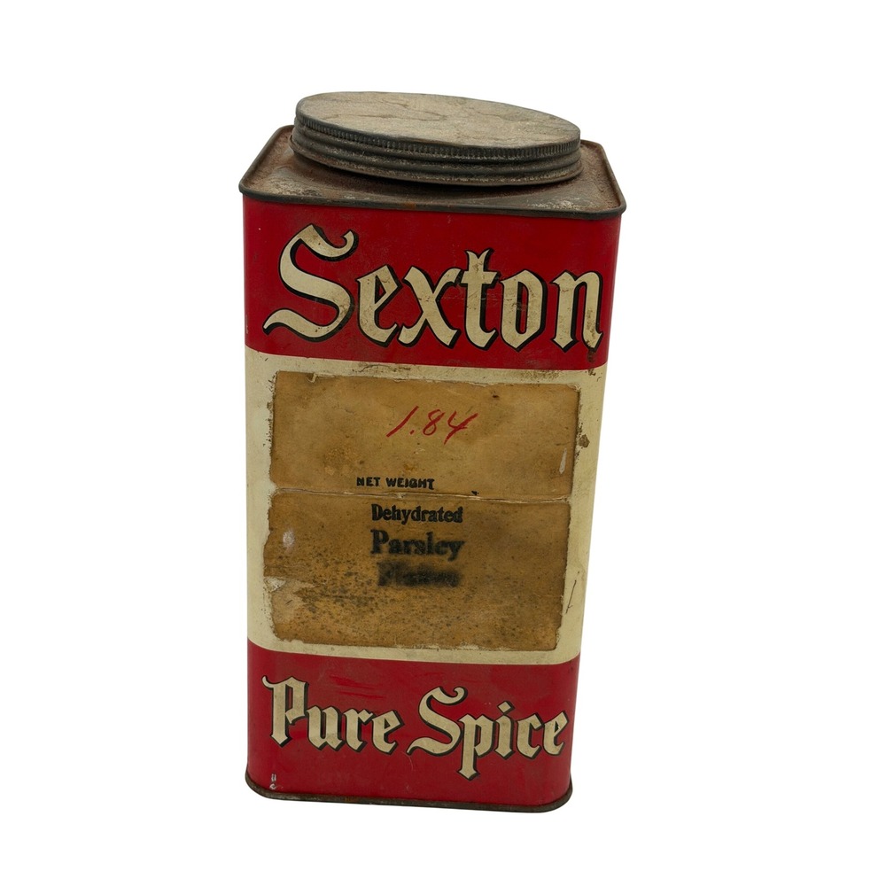 Vintage Sexton Pure Spice Tin Large Size Can John Sexton & Co. Chicago
